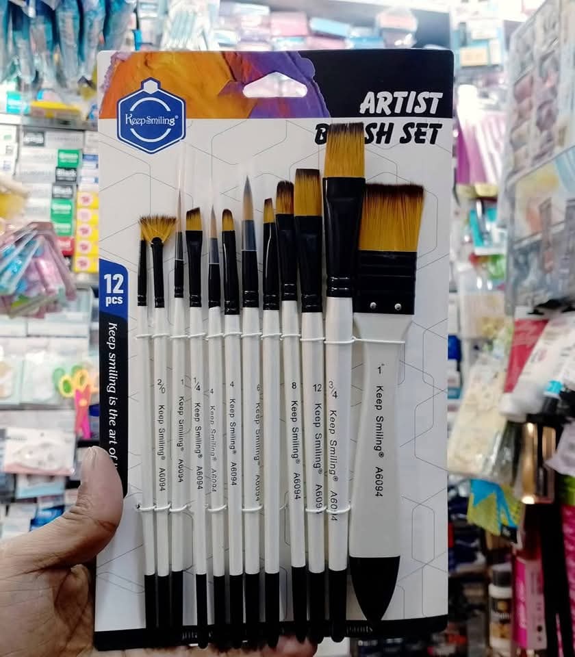 Keep smiling A6094 Nylon hair artist paint brush 12 pcs set