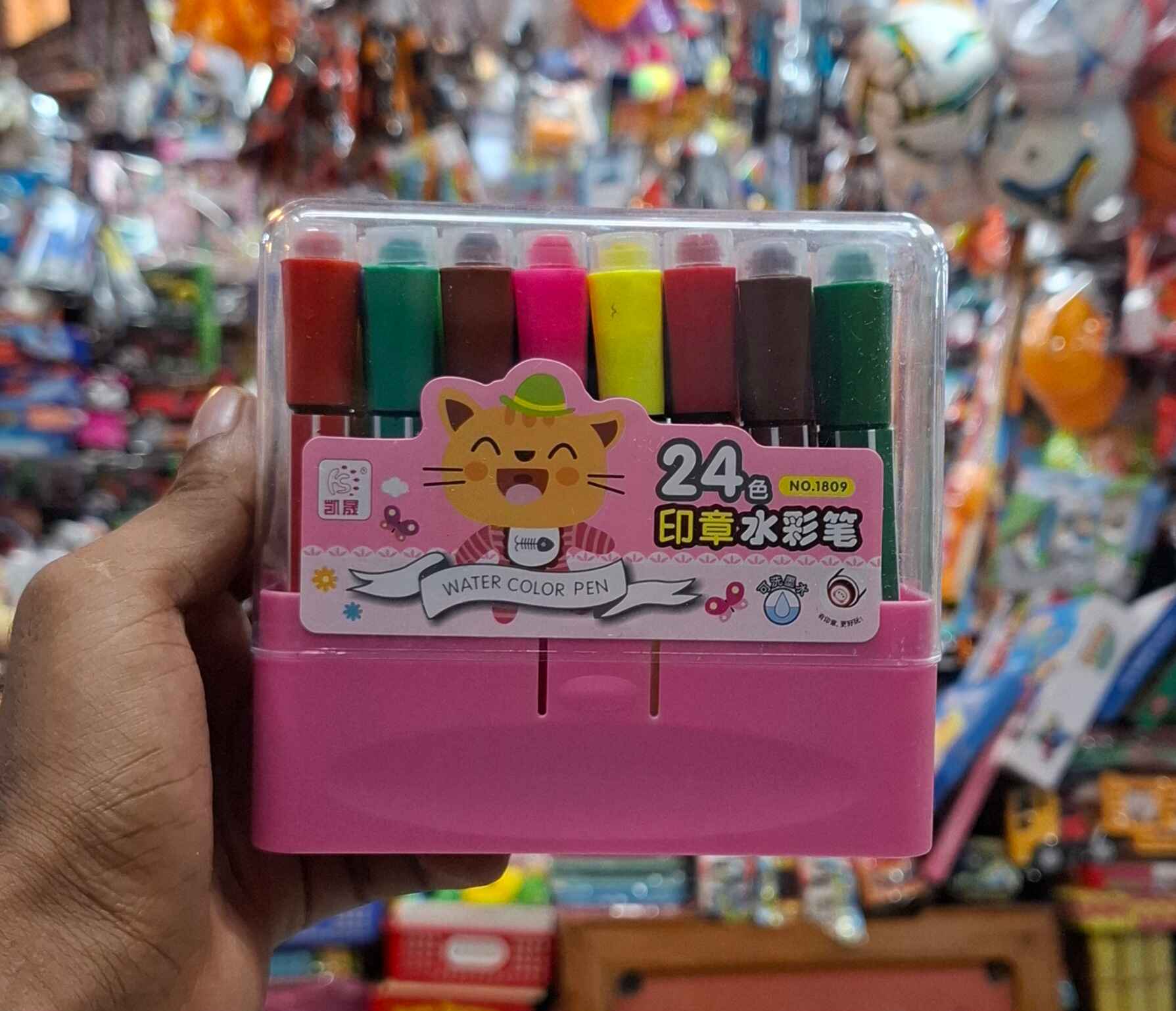 24Pcs of Set color colorful Markers Watercolor Pens Rubber stamp Double Head Medium Point Pen P49