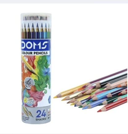 Doms 24 Colour Pencil Round Tin, Multicolor
