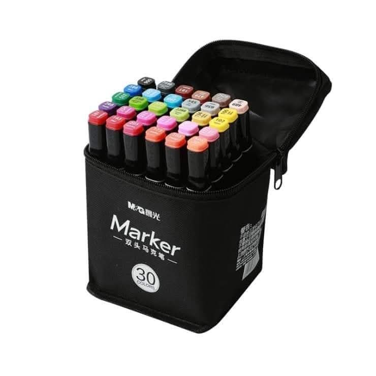 Introducing the "DOUBLE-SIDED ALCOHOL ART MARKER 30pc M&G SET" 🖊️