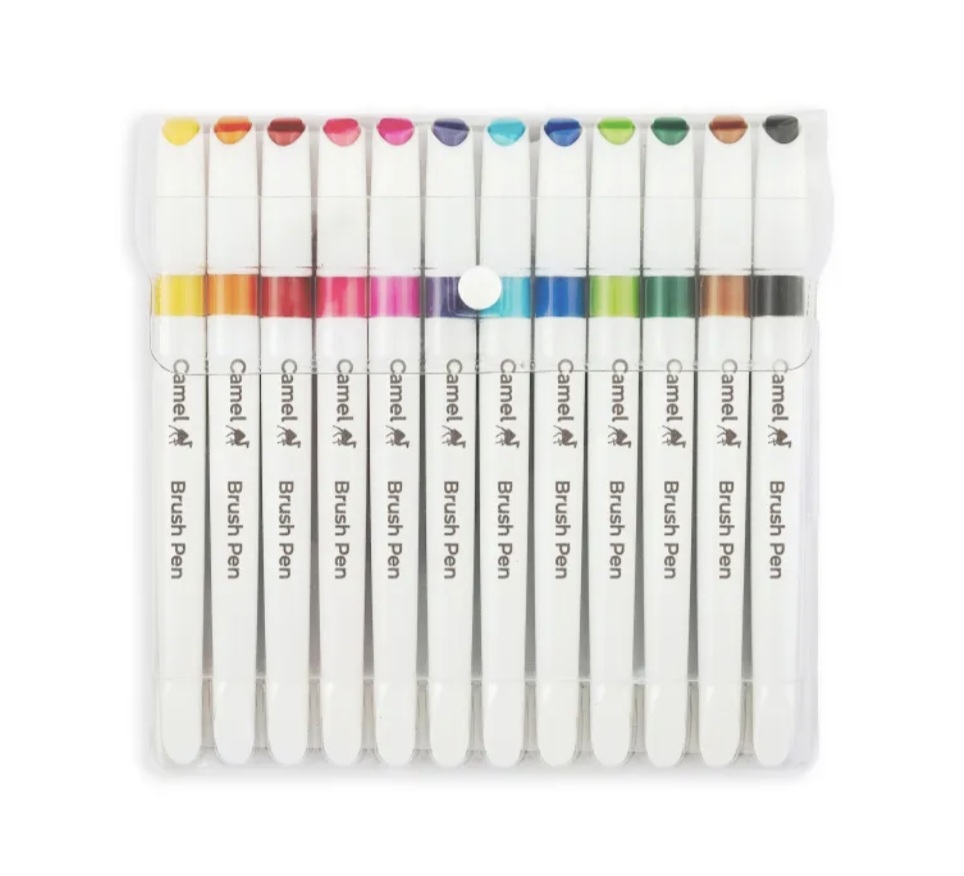 Camel 12 Shades Multicolor Brush Pen Camel Brand