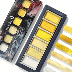 Golden Artistry: 6 Metallic Watercolor Paints
